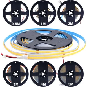 1/5/10/20m COB LED Strip Flexible Light tape lamp Home Decoration Light 12V 24V - Picture 1 of 21