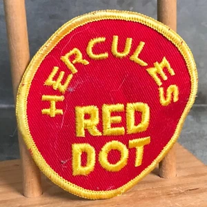Vintage HERCULES RED DOT Powders Patch 3" Red & Gold Guns Ammo Unused - Picture 1 of 3