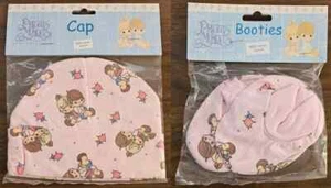 Vintage 2003 Baby Mädchen Größe 0-3 Monate Mütze Stiefeletten Precious Moments rosa - Bild 1 von 5