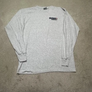 Vintage George W Bush Election T Shirt Mens Large Gray Long Sleeve Y2K - Picture 1 of 7