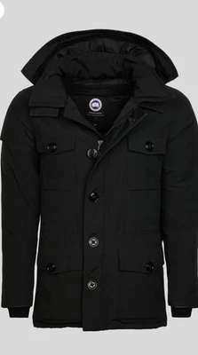 Autêntico Canada Goose Banff Parka Masculino Preto XS Descontinuado Novo sem etiquetas - Imagem 1 de 4