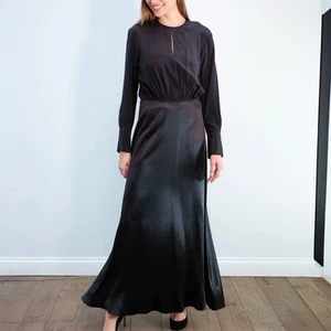 Vestido negro satinado Joseph Ray FR42 NUEVO CON ETIQUETAS - Imagen 1 de 11