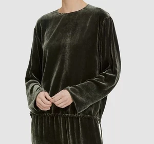 THEORY Schlitz Pullover Oberteil Samt Jäger Befestigung grün Langarm 325 $ Größe S - Bild 1 von 7
