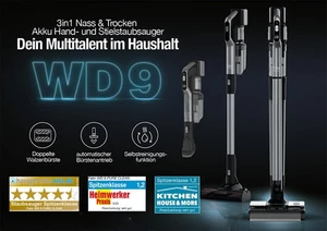 Fakir WD 9 Pure Clean Nass und Trocken Akku Hand und Stielstaubsauger - Bild 1 von 9