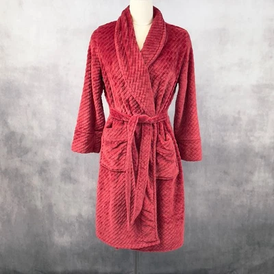 Soft Surroundings女式长袍中号舒适毛绒休闲睡衣休闲服 — 第 1/4 张图片