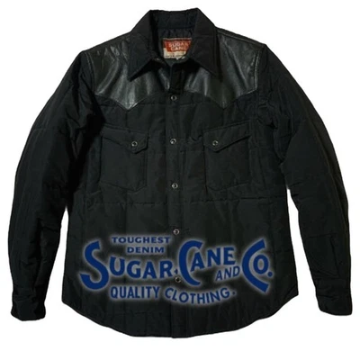 SUGAR CANE Leather Yoke Western Padded Jacket Black Size M SC10546 F/S - Image 1 of 4
