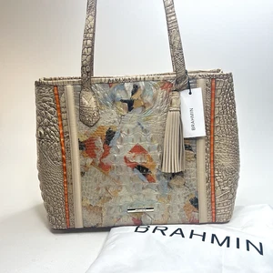 Bolso de Mano/Bolso de Hombro Brahmin Mediano Julian Cuero Repujado Nuevo con Etiquetas en Oasis Rosella - Imagen 1 de 13