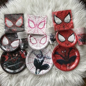120 Pc. Mixed Ghost Spider-Man Party Decorations Supplies: Plates, Napkins, Cups - Picture 1 of 7