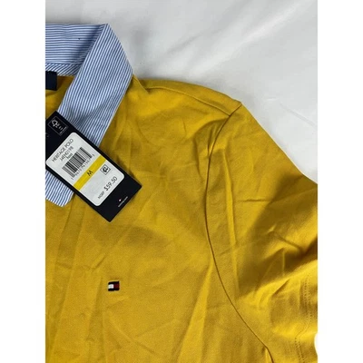 Tommy Hilfiger Heritage Polo Dress Women's Medium Mustard Striped Collar - Image 1 of 4