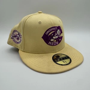 Gorra de béisbol Cincinnati Reds 7 5/8 amarilla púrpura leer - Imagen 1 de 13