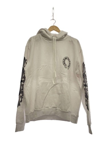 Felpa con cappuccio CHROME HEARTS scarpa cavallo floreale L cotone stampa bianca 036 077633 usata