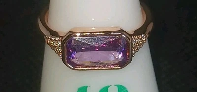 RG52831 All The Answers - Circonita cúbica amatista en baño de oro rosa talla 7 Foto 1 de 4