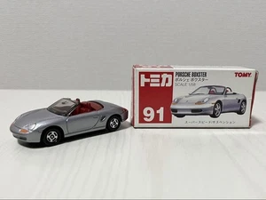 Tomica Porsche Boxster 91 1/64 Scale Mini Car Silver with Red Interior, Boxed - Picture 1 of 7