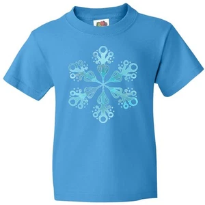 Inktastic Icy Blue Winter Snowflake Youth T-Shirt Snow Watercolor Snowing Pretty - Picture 1 of 9