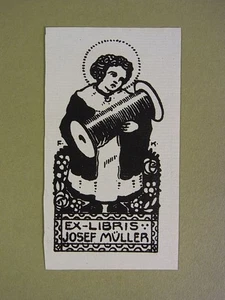 Fritz Klee: Exlibris für Josef Müller. Münchner Kindl. Lithographie - Bild 1 von 1