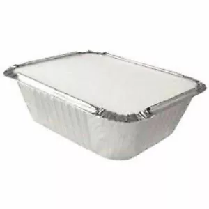 100 x Qualitäts Alufolie Behälter Größe-2 mit Deckel Schalen Zum Mitnehmen Backen - Bild 1 von 12