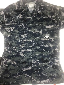 Small Regular Blue BDU navy Shirt W Patch - Picture 1 of 7