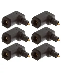 6x Toslink Female to Male 360 Degree Right Angle Fibre Optic Audio Cable Adapter - Picture 1 of 2