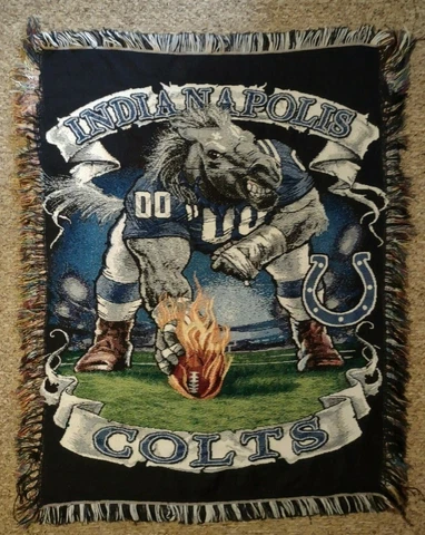 INDIANAPOLIS COLTS NFL Woven Tapestry Throw Blanket - 46" x 58" Cover