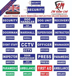 REFLECTIVE BADGES PACK OF 2 - hi viz tactical vest. Insert badges - Picture 1 of 22