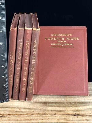 5  Antique Edited By William j Wolfe - Shakespeare Books published 1892 - Image 1 of 4