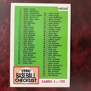 1984 Topps NESTLE Set BASEBALL CHECKLIST CARD 1-132 Parallel #114 ** MINT ** - Picture 1 of 1
