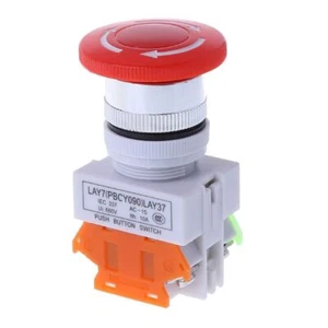 Emergency Stop Push Button With Red for Equipment Lift Elevator Self Lock - Picture 1 of 8