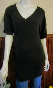 CANYON RIVER BLUES WOMANS LARGE SS DRESS/CASUAL TUNIC SWEATER BLACK NWT - Picture 1 of 1