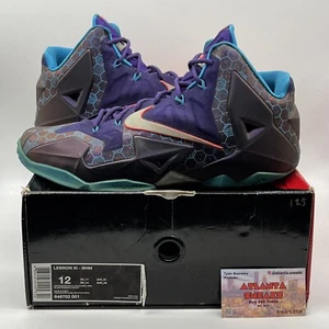 Size 12 - Nike LeBron 11 Hornets Purple Blue (616175-500) - Picture 1 of 8