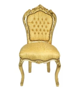 Barockstuhl Stuhl Braun Gold Gemustert Esszimmer Wohnzimmer Premium Antik Thron - Bild 1 von 1