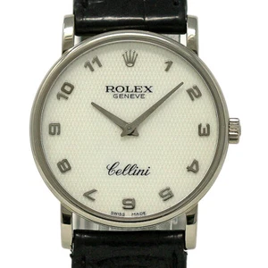 Rolex Cellini 5515 32mm 18K White Gold & Leather Manual Winding 1YrWTY #647-1 - Picture 1 of 5