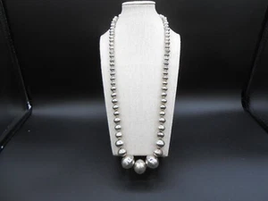 Native American Navajo Serling Silver Pearls Bead Necklace - Picture 1 of 3