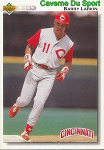 144 BARRY LARKIN CINCINNATI REDS BASEBALL CARD UPPER DECK 1992 - Bild 1 von 1