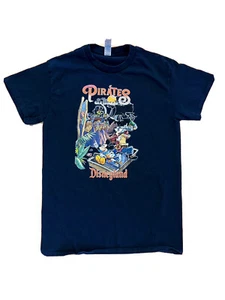 Vintage RARE Pirates Of The Caribbean T shirt Disneyland “Old School” Boat SMALL - Picture 1 of 4