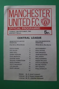 Manchester United v Bolton Wanderers 1983-1984 Reserves Central League - Picture 1 of 1