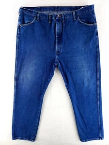 Vintage Rustler 46x32 Blue Jeans Classic Heavy Denim Dark Stone Wash Work - Picture 1 of 6