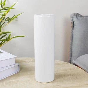 White Ceramic Flower Vase,12 Inch Tall Modern Textured Vases for Home Decor,F... - Picture 1 of 8