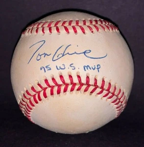 1995 WORLD SERIES Braves TOM GLAVINE Signed W.S. MVP Baseball Hall of Fame MLB  - Picture 1 of 7