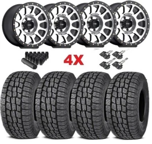 17 METHOD MACHINED BLACK LIP RING WHEEL TIRE PACKAGE SET ALL TERRAIN A/T - Picture 1 of 12