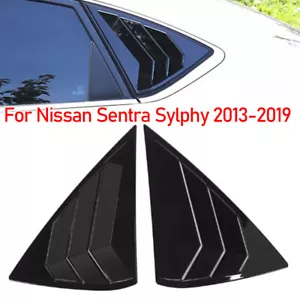 For Nissan Sentra Sylphy 2013-2019 Gloss Black Rear Window Louver Shutter Cover - Foto 1 di 9