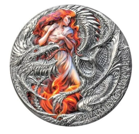 2023 Cameroon Flaming Wyvern The Dragonology 2 oz Silver Coin 2000 Francs Cover