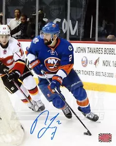 Nick Leddy New York Islanders Signed Autographed Home Action vs Calgary 8x10 - Picture 1 of 2