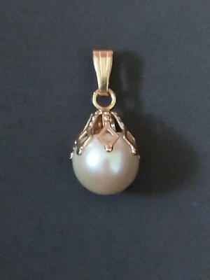 585er Gold Anhänger mit Akoya Perle 14K  Gold Anhänger - Bild 1 von 4