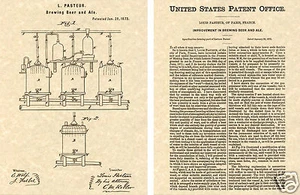 US PATENT for BEER BREWING Art Print READY TO FRAME Louis Pasteur 1873 - Picture 1 of 1