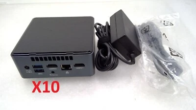 Lot of 10 Intel NUC NUC7JY  Celeron J4005 16GB RAM 160GB SSD UHD 600 No OS w/AC - Image 1 of 4