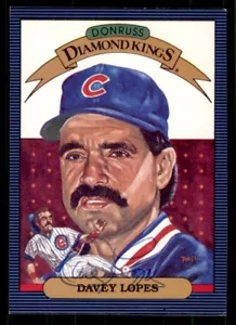 1986 Donruss Baseball #9 Davey Lopes (Diamond Kings) Signed Auto (no COA) *e1 - Picture 1 of 2