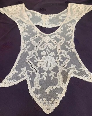 antiguo 1900s cuello mujer red fina encaje Art Nouveau patrones DEBES VER - ¡excelente!! Foto 1 de 4