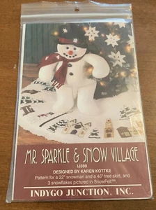 Mr. Sparkle & Snow Village Craft Sewing Pattern, 22" Snowman & 46" Tree Skirt - Picture 1 of 2