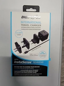 DIGIPOWER Chargeur de voyage international US UK EU 5 pieds câble micro USB 2,4 AMP 12 W - Photo 1 sur 5