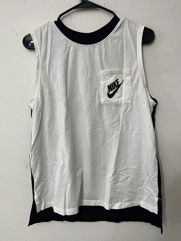 Camiseta sin mangas Nike para mujer blanca señal musculosa mediana Foto 1 de 4